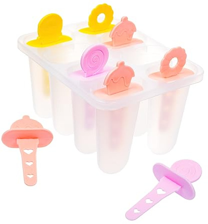 Invero Ice Lolly Maker - Plastic Ice Cream Popsicle Moulds with Colourful Sticks - 8 Cavities Easy to Release and Reusable - Ideal Summer Fun for Kids, Family and Friends