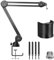 Mikrofon Arm Ständer Schreibtisch, TONOR Mikrofonarm Mikro Mic Microfono Arm mit Extragroßer Popschutz Kabelbindern mit hoher Kompatibilität für alle Mikrofon, T40