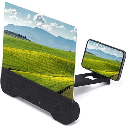 14 Inch Phone Screen Magnifier Amplifier for Mobile Phone Screen Amplifier Suitable with BT Speaker for Most Smartphones, Video Amplifier for Watching Movies