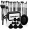 Pinselset Makeup, MAANGE 30 Stück komplettes Make up Pinsel set 5 Produkte enthalten für Puder Foundation Lidschatten Concealer Eyeshadow, Schwarz Schminkpinsel Set