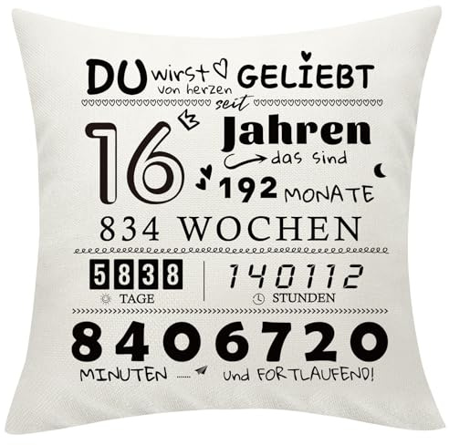 Yamonic Geburtstagsgeschenk Geschenk Geburtstag Dekorationen für Mädchen Jungen Kissenbezüge für Geburtstag Dekorationen 45x45cm Zierkissenbezüge für Geburtstag Geschenk für Tochter Sohn-16