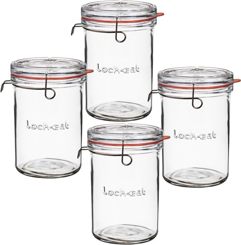 Emilja Lock-Eat Einkochglas mit Bügelverschluss 1000ml - 4 Stück