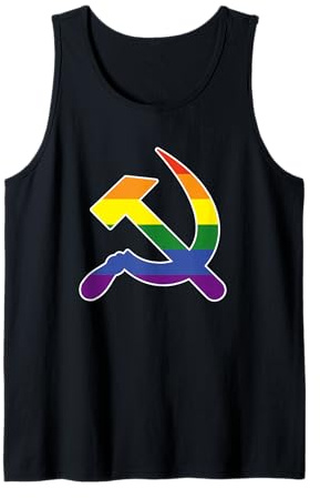 Bandiera arcobaleno comunista gay comunista LGBT martello e falce Canotta