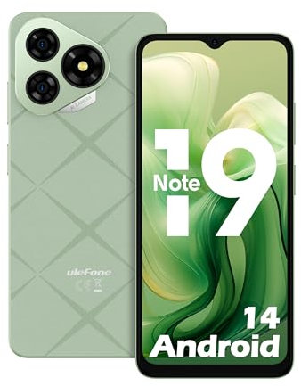 Ulefone Note 19 Smartphone, 6GB RAM+32GB ROM/SD-512GB Android 14 Cellulari, 6.56 HD+, Fotocamera 8MP+5MP Cellulare 5000mAh Batteria, Octa Core 3 Slot Per Carte 4G Dual SIM/Face ID/GPS/OTG/FM Verde