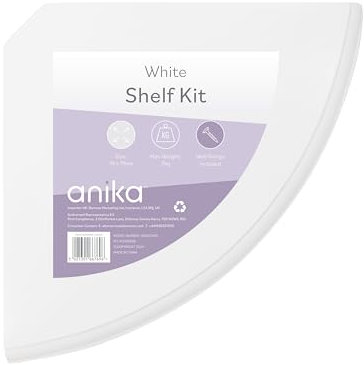 Anika Schwebendes Eckregal/einfach zu montierendes Wandregal/weißes MDF-Finish mit Befestigungsmaterial (19 cm x 19 cm)