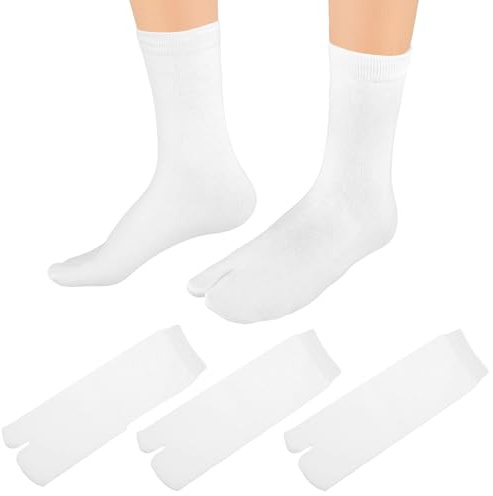 Ymapinc 3pack Japanese Split Toe Socks Non-Slip Ankle Socks for Flip Flops Slippers Breathable Unisex