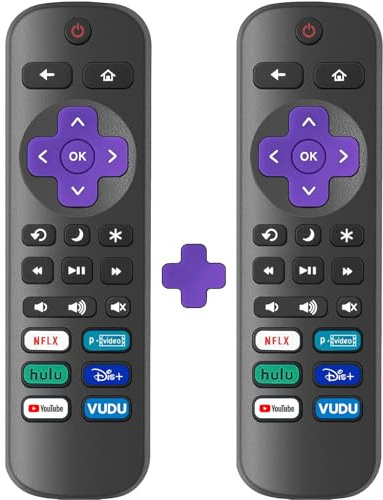 2 Pack Replacement Remote Control Only for Roku TV, Compatible with TCL Roku/Hisense Roku/Onn Roku Series Smart TVs (Not for Roku Stick, Box or Speaker)