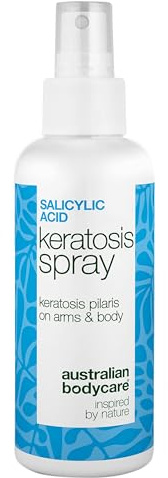 Spray para Keratosis Pilaris – elimina piel de gallina, granitos y textura áspera – con ácido salicílico, ácido glicólico, glicerina y pantenol