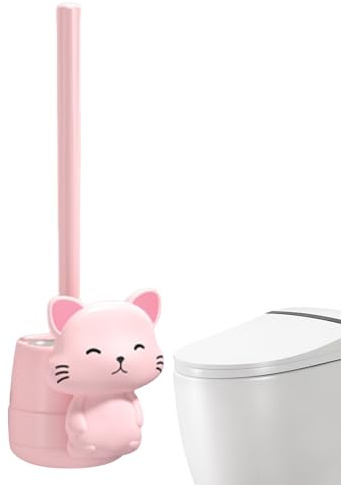 Toilettenbürsten - Katzen-Wandtür mit Langen Borsten | Schnelle Badebürste ohne Winkel, Moderne Badezimmer-Accessoires für Waschbecken und Toiletten