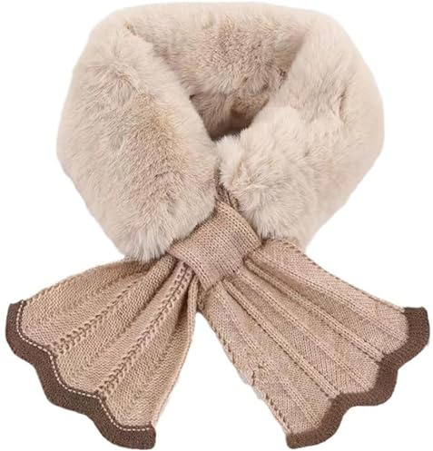 INOGIH Kids Girls Winter Fur-Collar-Scarf Cold-Weather Warm-Neck-Shrug for 5-10 Years Old