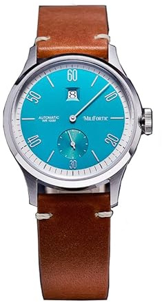 FTEOXLC Milifortic 38 mm minimalistisk hopptimme automatisk herrklocka R088 safir vintage rostfritt stål klockor, V 1, ledig