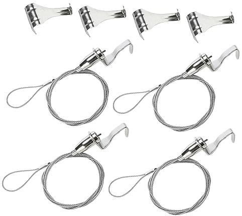 Didiseaon 4 Sets Heavy Duty Picture Hanging Cord with Hooks Photo Frame Hanging Rope for Wall Decorations