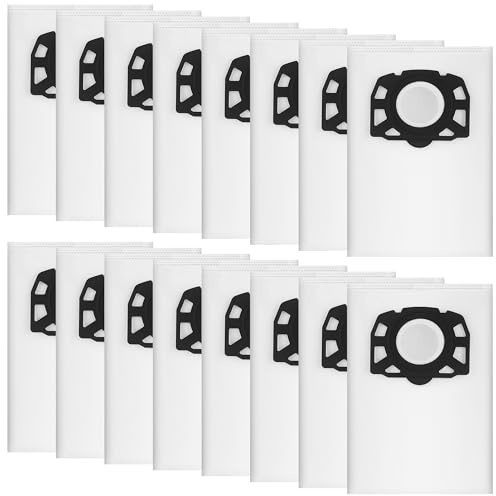 16 Bolsas Aspiradora para Kärcher KFI 357 Compatibles con para Kärcher WD2 Plus / WD3 / KWD1 / KWD2 / KWD3 / SE4001 / SE4002 / WD3.200, Filtro para Karcher WD3,Repuesto 2.863-314.0