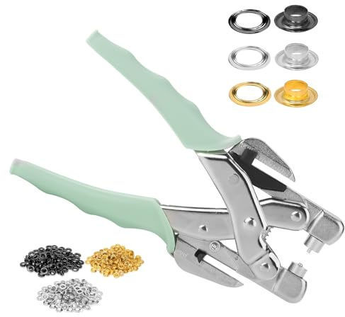 Öljettänger set 160 stycken öljetttång metallöglor, 80 × ø 3 mm och 80 × ø 3 mm, grommet verktygssats med håljärn för presenning, läder, tyg, gardiner, markiser, banderoll