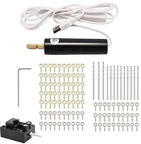 Ronyme 1 Pieza Taladro Eléctrico Mini Portátil Conjunto Herramienta Manual USB Material Metal Función Precisa Adecuado para Manualidades, estilo B