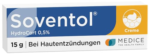 Soventol HydroCort 0,5% Creme 15 g - hydrocortison Salbe bei akuten Hautentzündungen wie Neurodermitis, Hautallergien & Ekzemen - lindert Juckreiz - entzündungshemmend