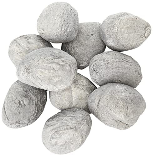 20 Gris XL gaz combustibles de remplacement en céramique Bio en céramique Motif galets Gris charbon vous emballez à 4