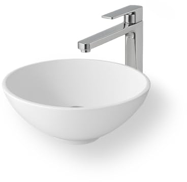 Vasque à poser ronde 38 cm en Solid surface - Coppa