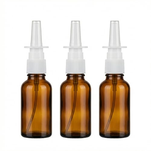 VASANA 3PCS 10ml Empty Amber Glass Nasal Spray Bottle Cosmetic Travel Packing Perfume Makeup Water Storage Holder Container With Fine Mist Sprayers DIY Beauty Tool