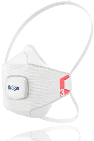 Dräger X-plore 1930 V 10 Masques de Protection respiratoire FFP3 avec valve, Masque anti-poussière jetable pour des travaux de construction, de chimie et de peinture, taille S