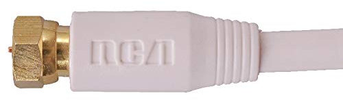 Cavo coassiale RG6 da 1,8 m per interni ed esterni, con connettore, bianco