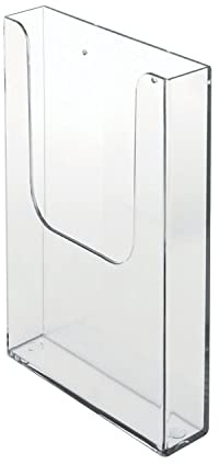 DISPLAY SALES Wand-Prospektdispenser aus Acryl | Lagerregale im DIN A5 Hochformat | 45 Stück | Flyerhalter für die Wand | Wandprospektständer transparent glasklar