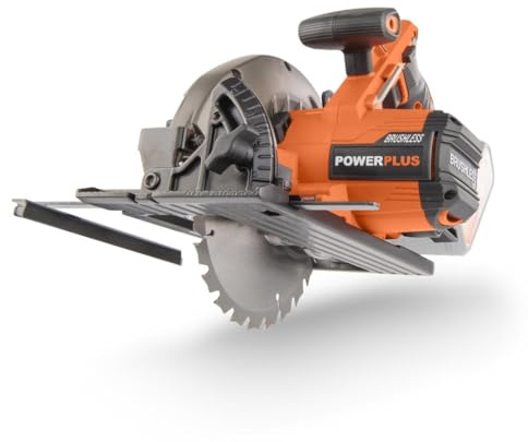 Powerplus Dual Power Akku-Kreissäge POWDP25200-20V Elektrowerkzeug, Ø165mm - ohne Akku und Ladegerät - Handkreissäge mit Seitenführung Schiene - Werkzeug Set für Zuhause