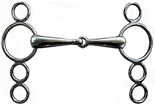 tooloflife 3 Ringe Dutch Gag Horse Mouth Trense Bit Ring Edelstahl lose Mundstärke Eisen Mundstück Knebel (125 mm)