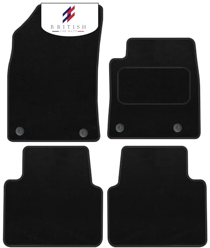 BCM Car Mats - Compatible with Vauxhall Crossland 2017-Onwards - Carpet - Fully Tailored Floor Mat - Anti-Slip Granulated Backing - Black Trimming - 4 Piece Non-Slip