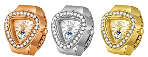 Ringuhr Avaner Fingeruhr mit rundes Farbzifferblatt Einfach Rund Fingerring Uhr Analog Quarz Elastisch Ring Uhr Uhrenring für Herren Damen