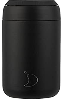 Chilly's Series 2 doppelwandiger Kaffeebecher aus Edelstahl in der Farbe Abyss Black mit einem Volumen von 500ml, B2B_C500S2ABLK