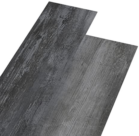 vidaXL Hochwertiger Selbstklebender PVC-Laminat-Dielen-Bodenbelag 5,02 m² Glänzend Grau 2 mm