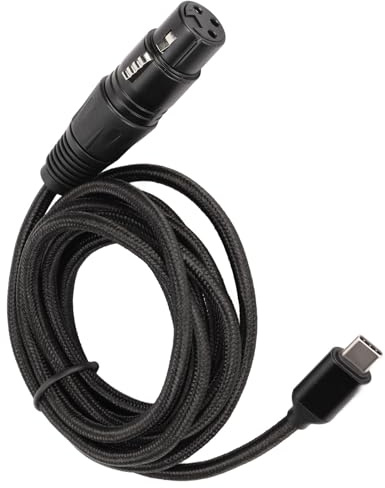 Goshyda USB C auf XLR Buchse Kabel, Typ C Mikrofonkabel Nylongeflecht USB C Stecker auf XLR Buchse Mikrofon Audio Anschluss, Kompatibel mit USB 2.0, für Smartphones & Tablet, Laptop(2 M)