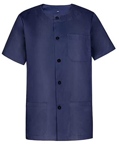 Misemiya - VÊTEMENTS DE Travail Monsieur COL Rond Manches Courtes Uniforme Clinique HÔPITAL Nettoyage VÉTÉRINAIRE SANTÉ HÔTELLERIE Ref.832 - X-Large, Bleu Marine