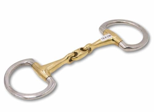 AMKA Olivenkopfgebiss doppelt gebrochen Argentan 16 mm 70 mm Ringe flach