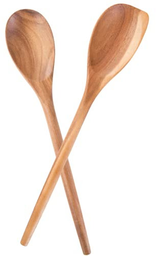 Cucchiaio da cucina in legno di acacia da 14 pollici e cucchiaio angolare
