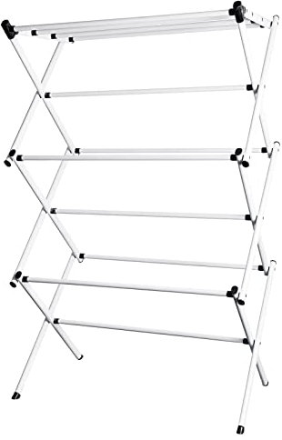 Roadoor Wäscheständer 3 Etagen Turmwäscheständer Klappbar Stabil Trockengestell Wäsche für hängende Kleidung, Schwerlast Sockentrockner für Wäscheständer Platzsparender