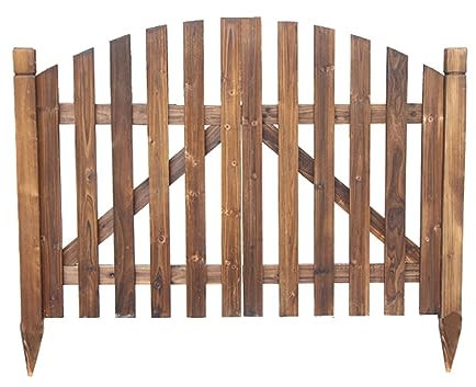 XLIHAWY Gartentore Für Den Außenbereich, Verkohlte Vintage-Holz-Türen, Freistehend Holzzaun Trennwand Für Haus Hof Innenbereich, Größe Anpassbar (Farbe : Wooden, Größe : 55.12in x 35.43in)