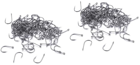 VANZACK 200pcs Fishing Tackle Set High Carbon Steel Hooks Barbless Hooks for Pike Bass Herring Muskie Freshwater Saltwater