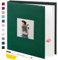 Miaikoe Photo Album Self Adhesive Scrapbook Album for 4x6 5x7 8x10 Pictures,60 Pages Linen Cover Album with Display Window DIY Book with A Metallic Pen and Scraper (Dark Green)