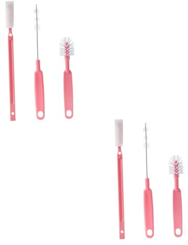 minkissy 2 Ensembles De Brosses À Tasse Ensemble De 3 Brosses À Carafe À Vin pour Bouteille d'eau Brosse À Gobelet - Brosse De Nettoyage De Paille Pailles Brosse De