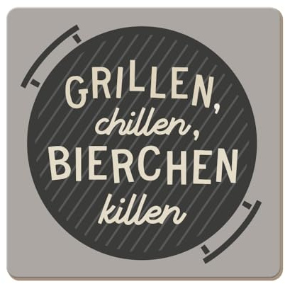 Grafik Werkstatt lustiger Untersetzer aus Kork | Grillen, Bunt