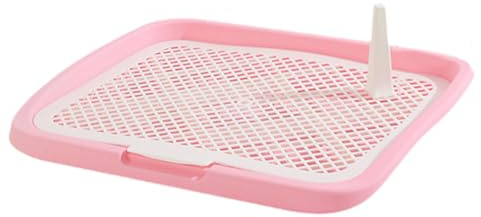 perfk Toilette per Cani Cani Tappetino per lettiera per Animali Domestici Vaschetta per lettiera Portatile Staccabile Rimovibile per Cuccioli Piccoli, Recinzione Bassa Rosa