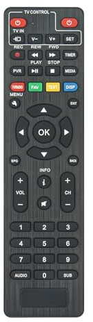 AULCMEET Telecomando di Ricambio Compatibile con Majestic Smart Satellite HDMI Decoder SAT270 SAT440 DEC265