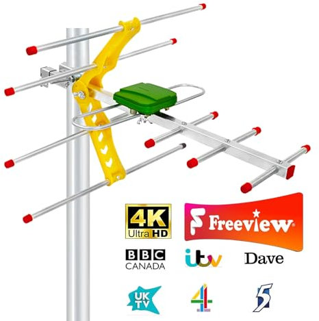 BsphereX TV Aerial - Long Range Reception 4K/1080P Clear Channel, UHF/VHF Signal - Attic or Outdoor, 26.25ft Cable