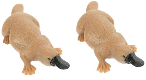 COSMEVIVI 2stücke Miniatur-Duckbill-Schnabeltier-Figur Lebensechtes Simulationstier Dekorative Figur Für Garten Und Balkon-Dekoration Lernspielzeug