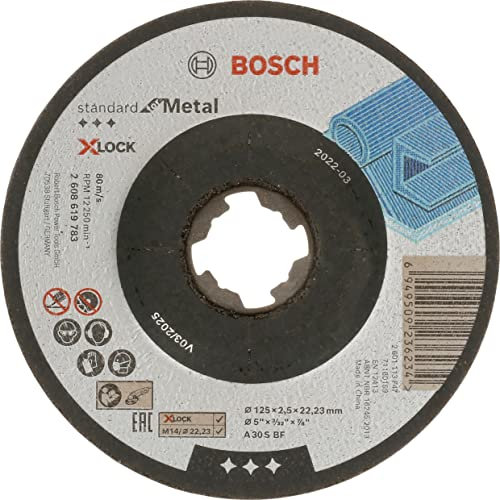 Bosch Accessories Professional 1x Standard for Metal Trennscheibe (für Metall, Ø 125 x 2,5 x 22,23 mm, Gekröpft, Zubehör Winkelschleifer) (Packung mit 10)