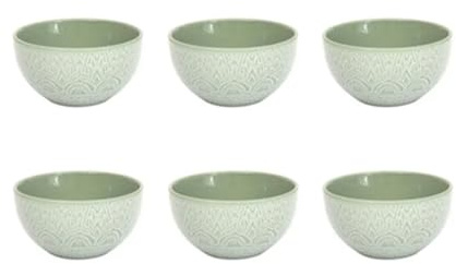 HOME DECO FACTORY, KA0474, Bol Sahara Vert 65 cl en céramique, design moderne et élégant, idéal pour soupes et salades, facile à nettoyer, parfait pour toutes les occasions - Vert 65 cl