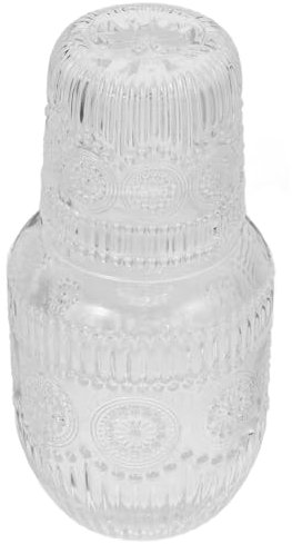 OUNONA Karaffenbecher-paar 600 Ml 160 Ml Geprägter Deckel Becher Für Zuhause Büro Oder Gästezimmer