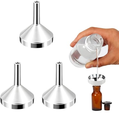 3PCS Small Aluminium Funnel Set - Metal Mini Funnel With 2.5cm Mouth Diameter for Bottles, Transferring Liquid, Powder, Cooking Oils